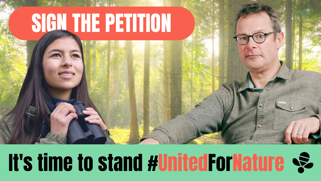 Hugh Fearnley-Whittingstall stands #United for Nature