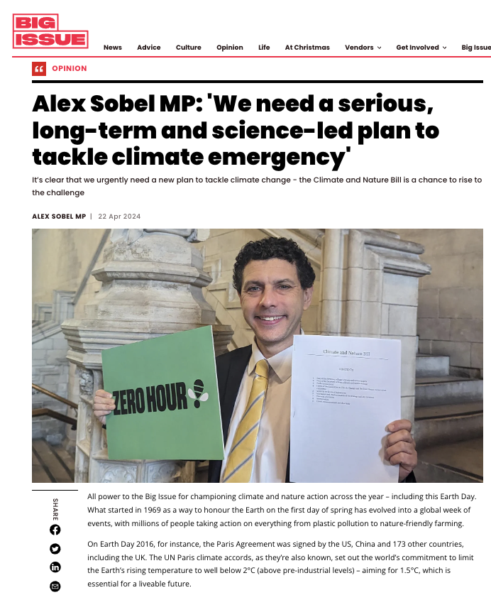 Alex Sobel MP: ‘We need a serious, long-term and science-led plan to tackle climate emergency’ - Big Issue