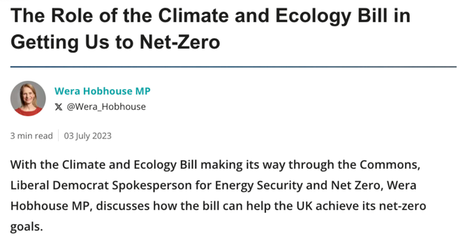 The Role of the Climate and Ecology Bill in Getting Us to Net-Zero - Politics Home