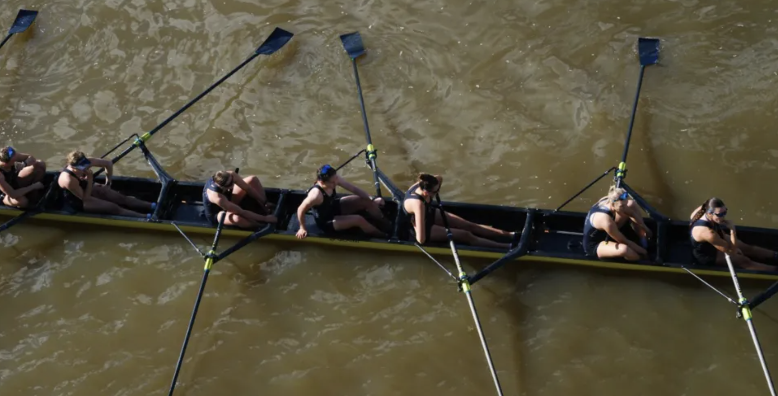 Getty Images Rowers compete on polluter waters