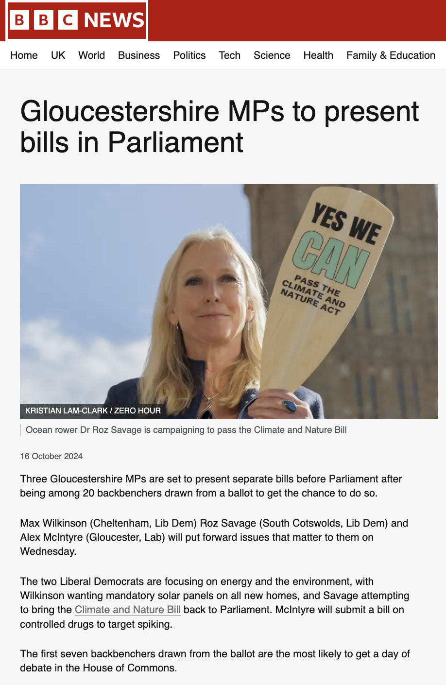 Gloucestershire MPs to present bills in Parliament - BBC