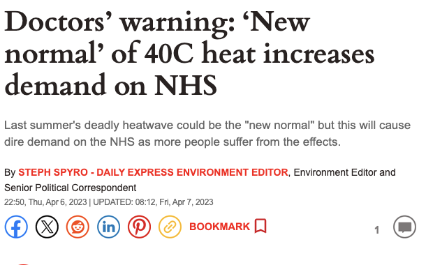 Doctors’ warning: ‘New normal’ of 40C heat increases demand on NHS - Express
