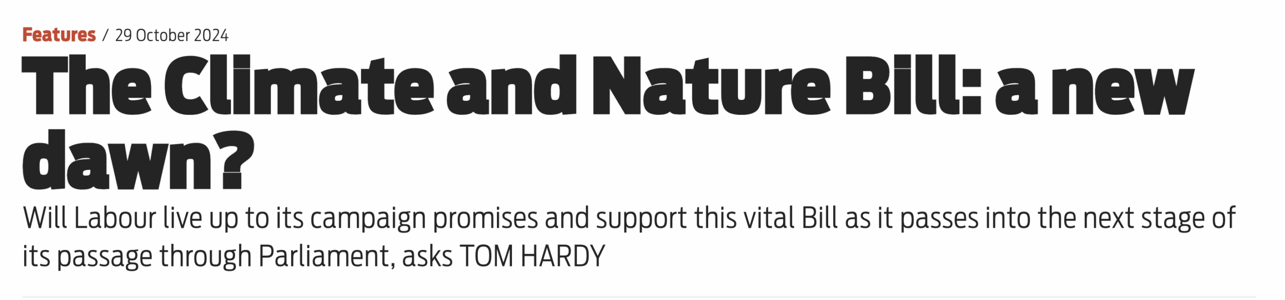 The Climate and Nature Bill: a new dawn? - Morning Star