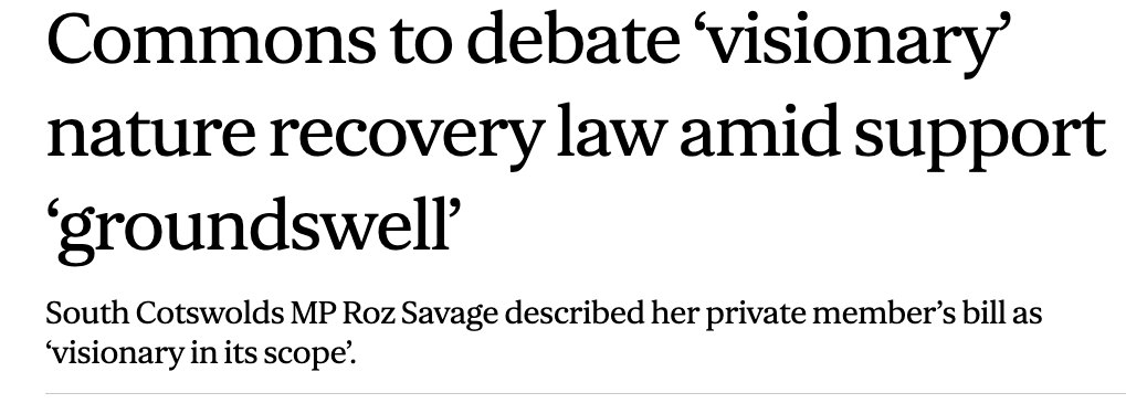 Commons to debate ‘visionary’ nature recovery law amid support ‘groundswell’ - The Standard